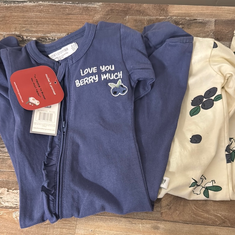 Carter's Blue and Cream Baby Onesies